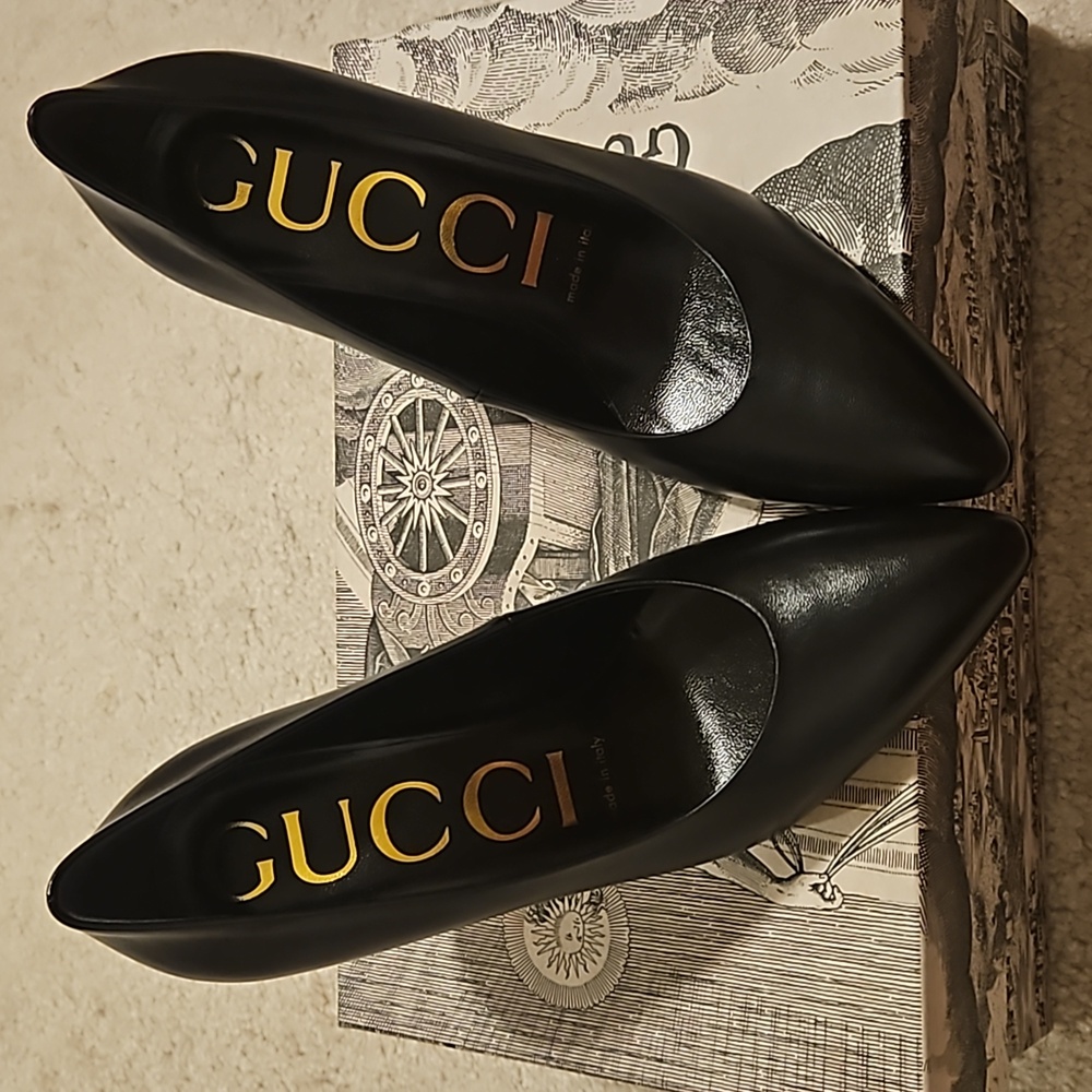 🛑GUCCI Malaga Kid Leather Pump - Picture 4 of 8